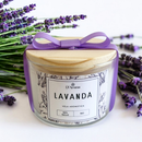 Vela Aromática Artesanal Premium 110g em Vidro com Tampa de Madeira