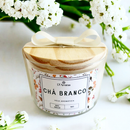 Vela Aromática Artesanal Premium 110g em Vidro com Tampa de Madeira