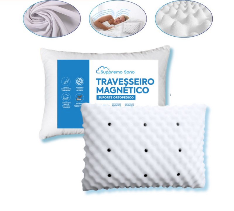 Travesseiro Magnético ALTO ORTOPEDICO Massageador Confortável Terapeutico Luxo